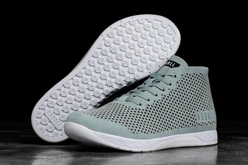 Nobull Mineral Suede Mid Men's Trainers Turquoise | USA X1381Y